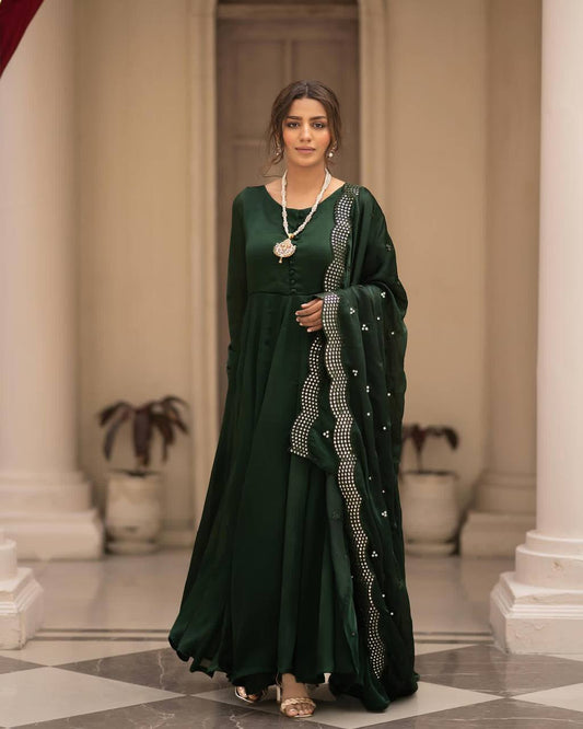 NEWLY LAUNCHED GREEN COLOUR GOWNS FOR WOMEN'S